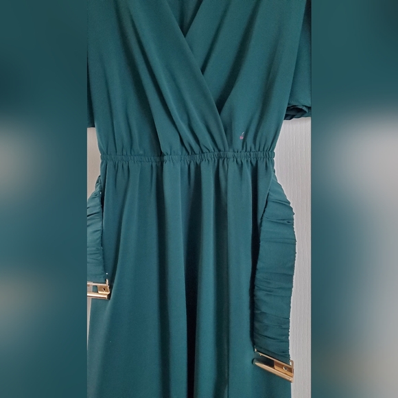 Dark Green Maxi Dress with Belt - Picture 4 of 4